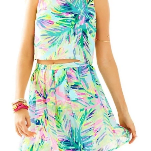 Lilly Pulitzer Hilah Matching Crop Top and Skirt Set - Picture 2 of 10